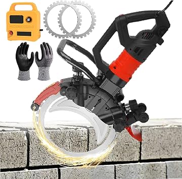 Toroidal Electric Concrete Saw Concrete Cutter Saw with Water Fed Dust Suppression, 3000rpm 270/300 MM Cut Depth Electric Groove Cutting Machine Slotter Cutter for Granite,Stone,9500W