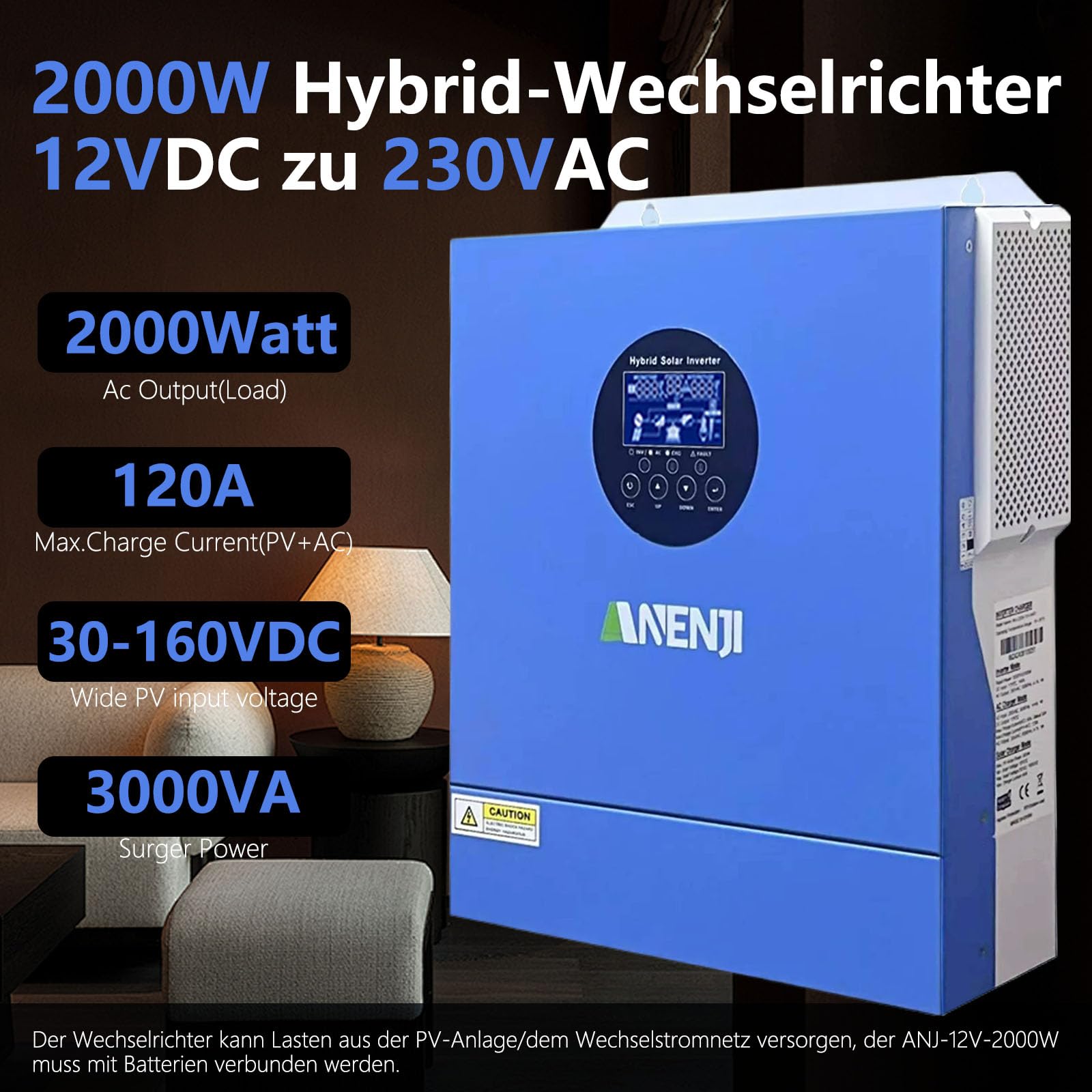 Inverter Solare Ibrido POWLAND 6.2KW - Funziona Senza Batteria, Onda Sinusoidale Pura 230V - Foto 9