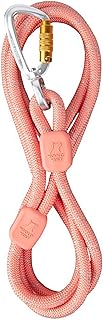 Woolly Wolf Seilleine Salmon Pink 180 cm – Hundeleine mit ultraleichtem Aluminium-Twist-Lock-Karabiner für einfaches An- und Ableinen, reflektierende Streifen