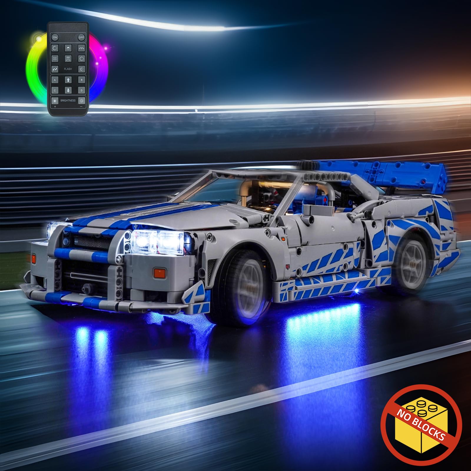Remote Control Led Light Set Compatible with Lego 42210 2 Fast 2 Furious Nissan Skyline GT-R (R34) Car (No Model) - Image 4