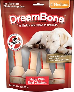 DreamBone Medium and Large Chews, Treat Your Dog to a Chew Made With Real Meat and Vegetables