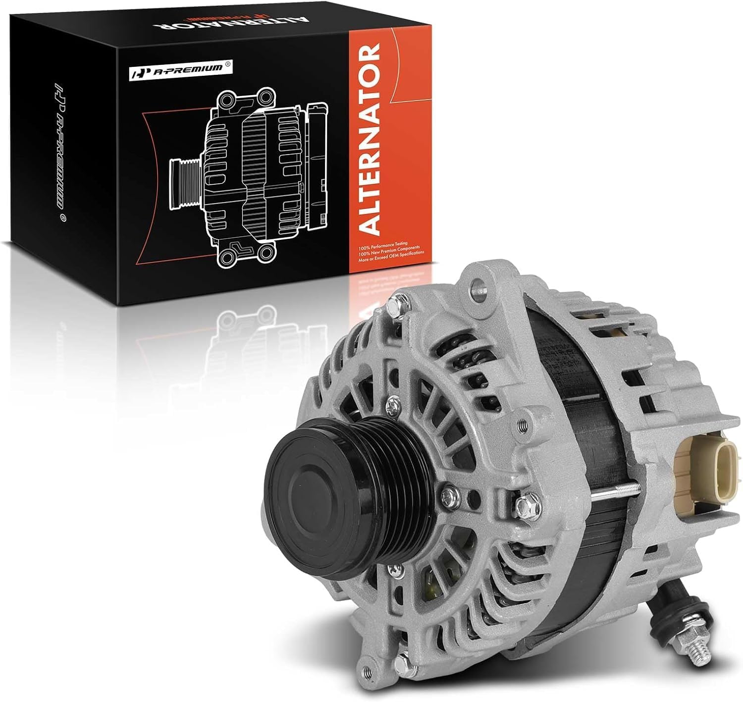 A-Premium Alternator Compatible with Subaru Outback 2015-2017, Crosstrek 2016-2017, Legacy 2015-2017, 2.0L 2.5L, 12V 130A 6-Groove Pulley CW, Replace# 23700AA91A
