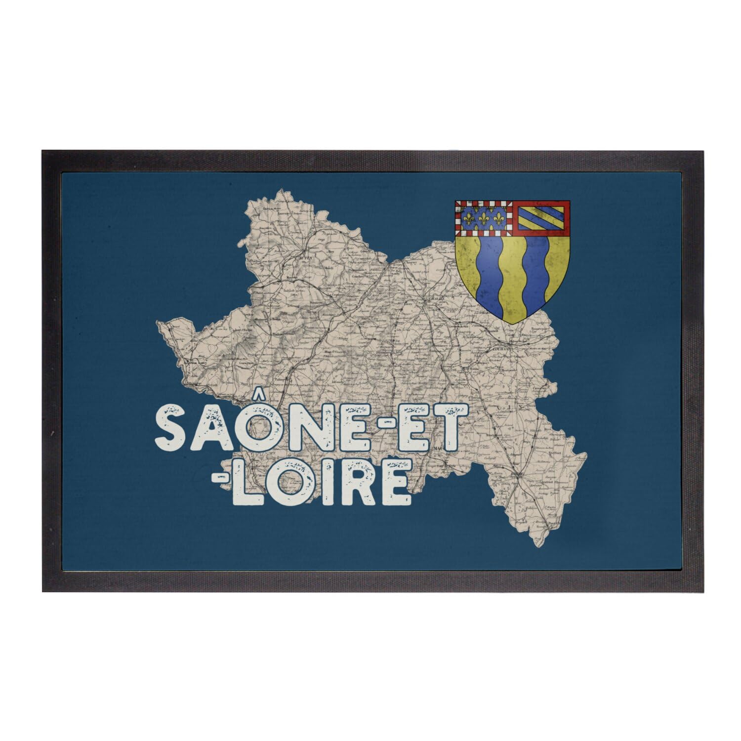 Paillasson Bleu Saône-et-Loire tapis de cuisine déco vintage Mâcon 71