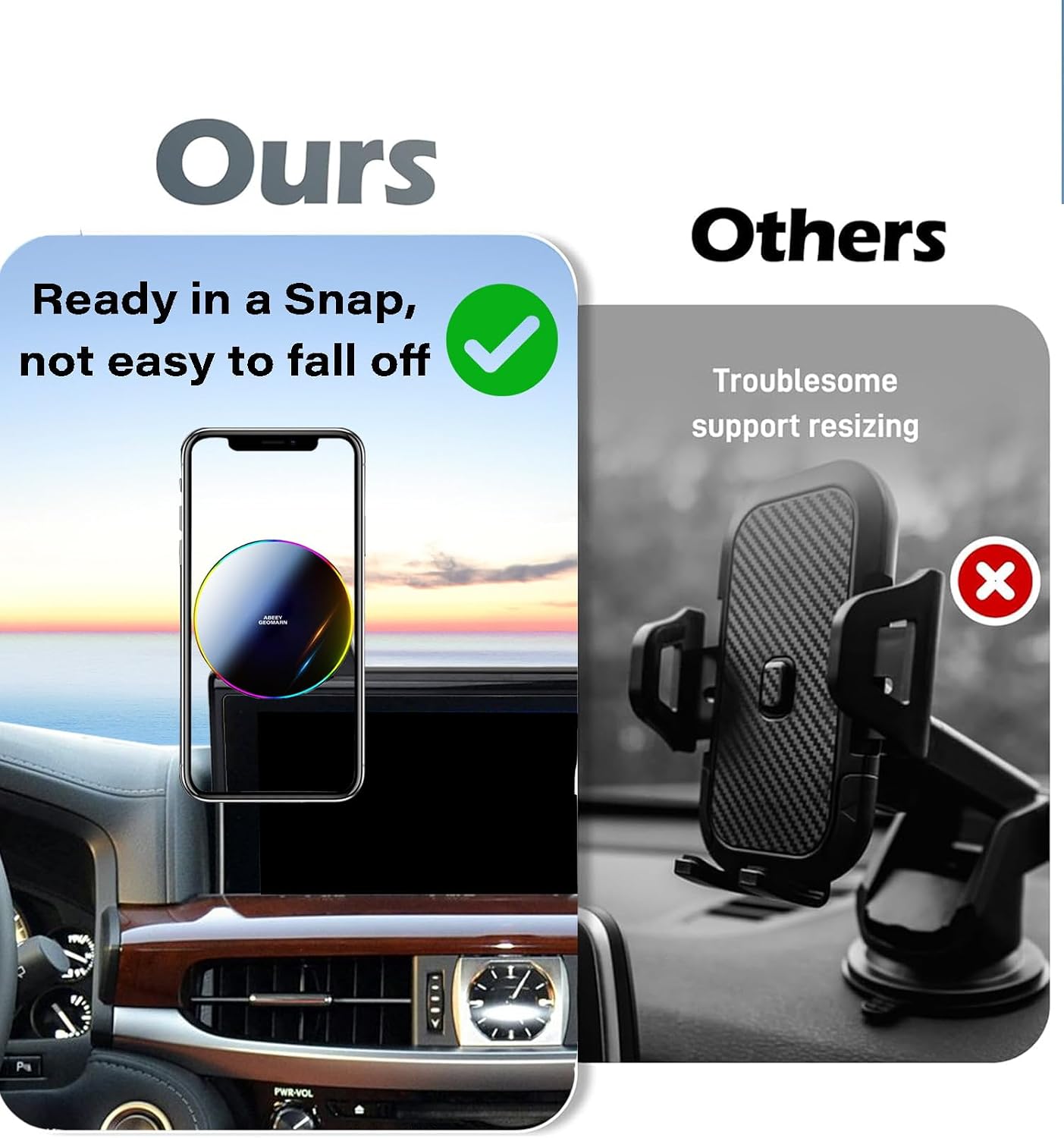 Car Phone Holder for 2016 2017 2018 2019 2020 2021 Lexus LX570 Accessories 15W Fast Wireless Charger Screen Fixed Clip HandsFree Cell Phone Mount 360° Rotation (12.3 Inch)