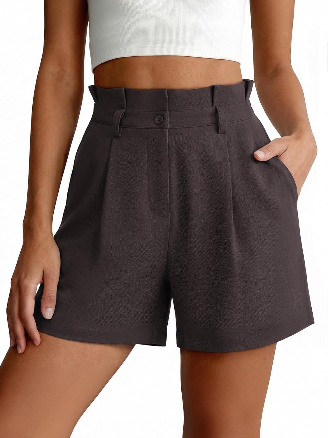 NIMIN Dressy Shorts for Women High Waisted Work Shorts 2026 Summer Wide Leg Business Casual Pleated Shorts with Pockets
