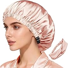 2Pcs Satin Bonnet Silky Bonnets Hair Bonnet For Sleeping Double Layer Curly Hair Sleep Cap Womens Silk Night Hats