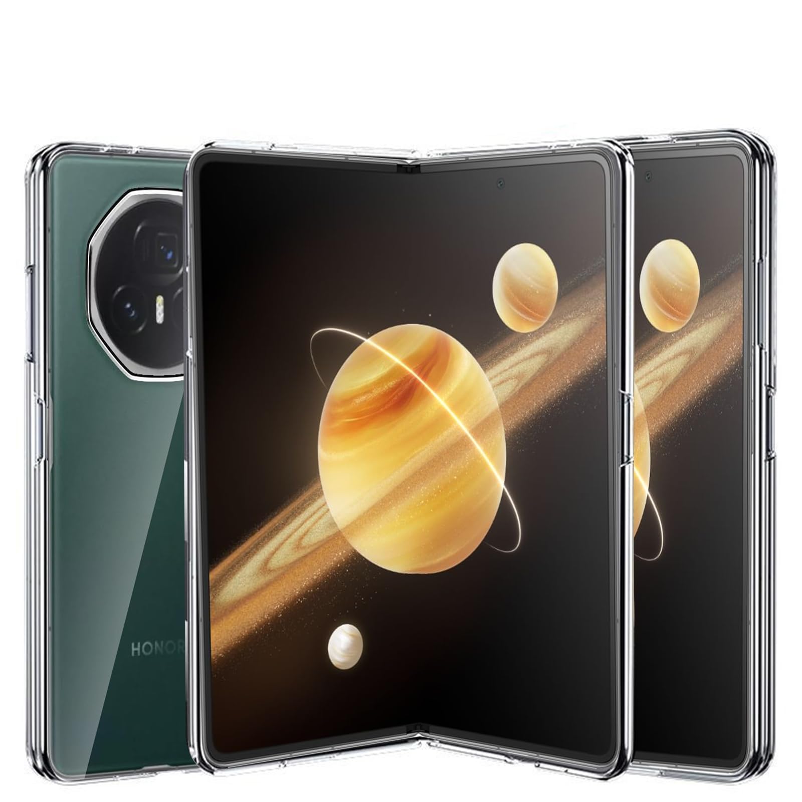 KUSINHOKA Case Compatible with Honor Magic V3 5G,Anti Fall Shock Absorbing Anti Scratch Slim Hard PC Protective Cover For Honor Magic V3 5G,Transparent - Image 3