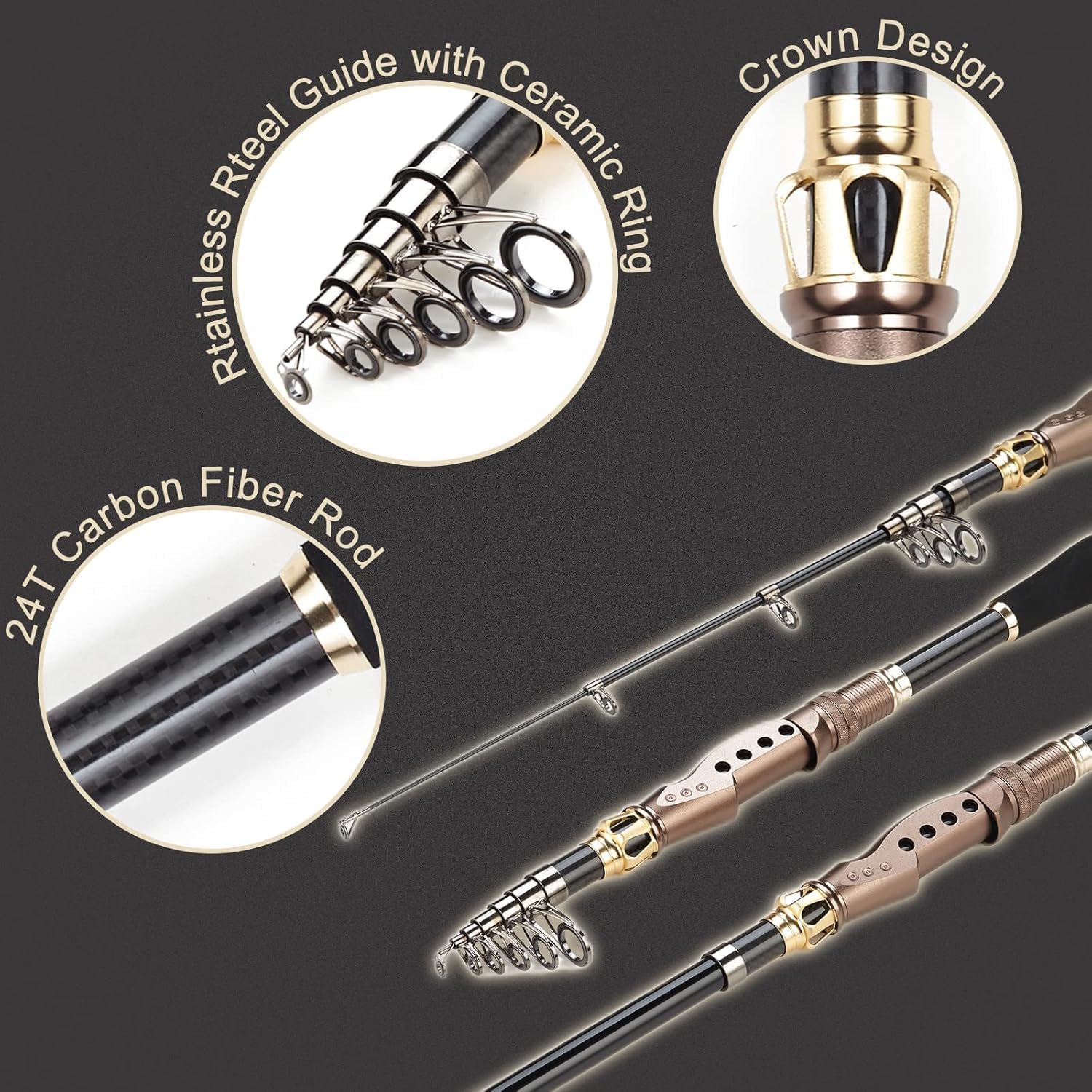 Fishing Rods and Reels Combo Telescopic Fishing Rod with Fishing Carrier Bag Travel Portable Fishing Rod and Reel Combo with Case