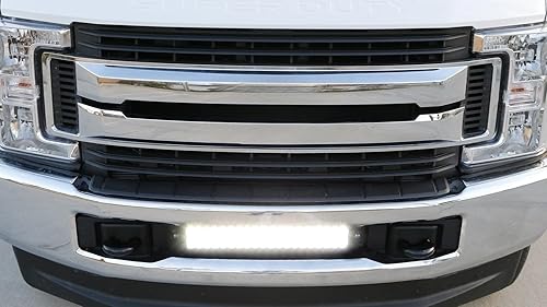 Miniatura 4 de iJDMTOY Kit de barra de luz LED de 20 pulgadas para montaje en rejilla inferior compatible con Ford 2017-2019 Pre-LCI F250 F350 barra de luz LED de