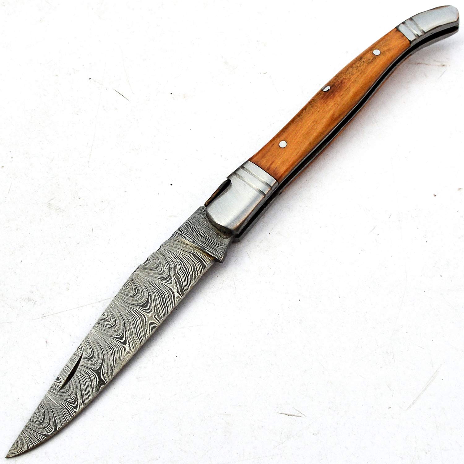PAL 2000 KNIVES FOL-9695 Custom Handmade Damascus Steel 9 Inches Folding Pocket Hunting Knife