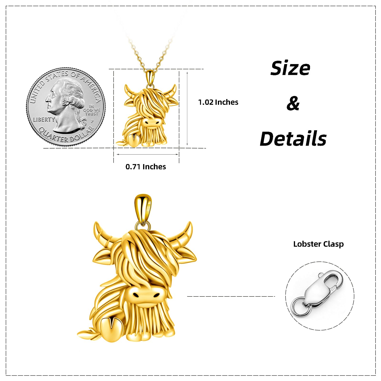 Kuh Kette für Damen 925 Sterling Silber Kuh Anhänger Halskette Kuh Schmuck Geschenke für Mädchen