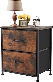 Sweetcrispy Nightstand with 2 Storage Drawers, 20" Height End Tabl Small Bed Side Furniture,