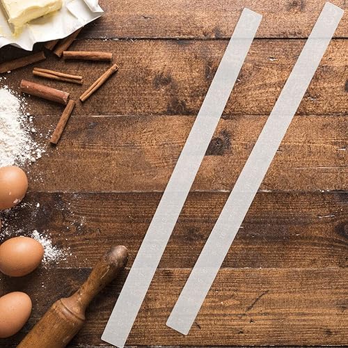 Miniatura 4 de UPKOCH Regla acrílica para hornear de 15.7 pulgadas, guías de rodillo de doble grosor (0.118 in0.197 in) para pizzagalletas, tiras de medición de