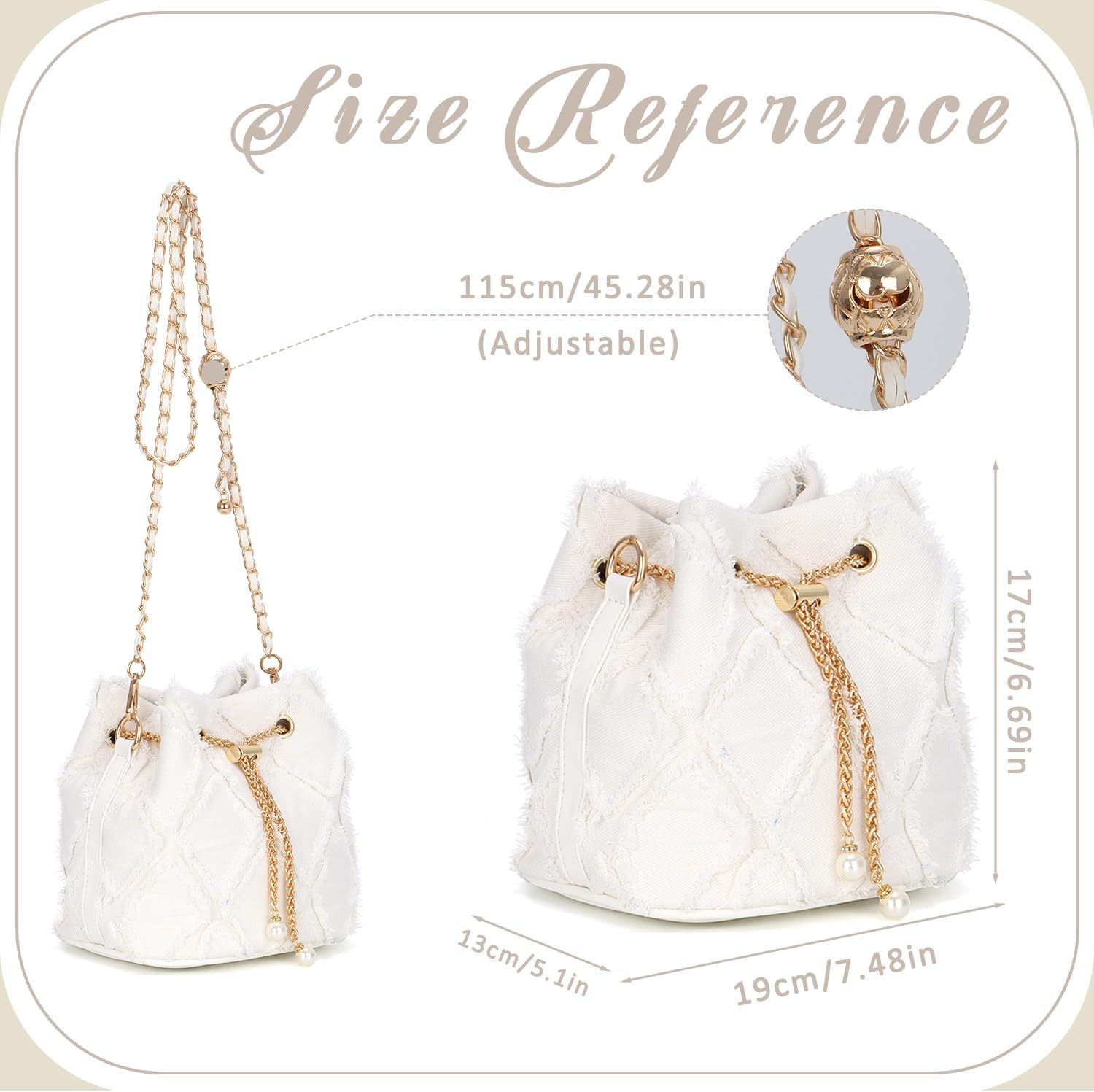 SUKUTU Denim Bucket Bag for Women Trendy Jean Purse Drawstring Crossbody Shoulder Bag Hobo Bag