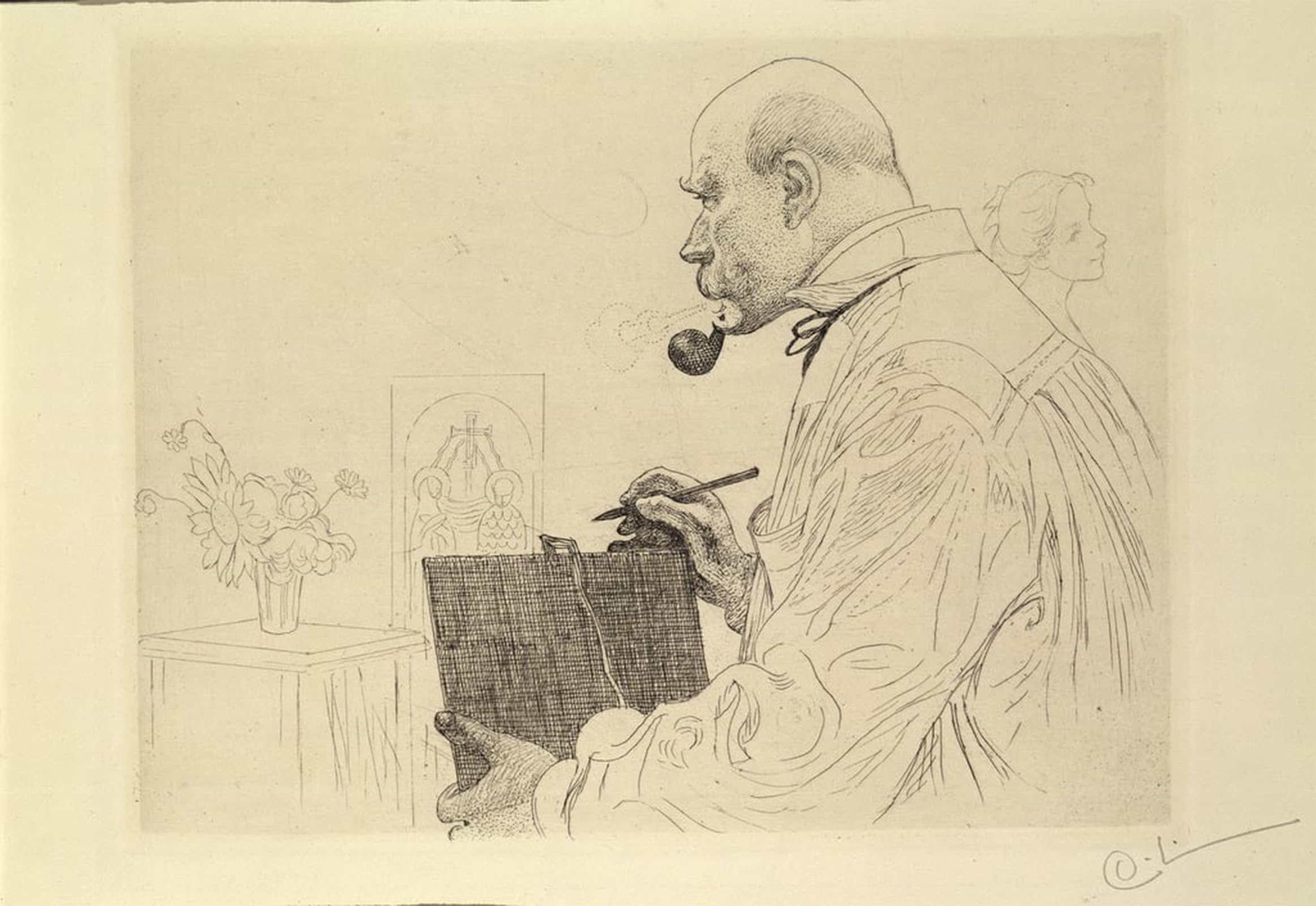 POSTERIIk Famous Print Pop Art Wall Art Graffiti Self-portrait. by Carl Larsson Art Prints for Home Decor 60x90cm