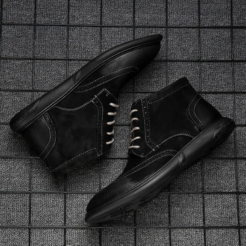 Shoes Men's Outdoor Warm Casual Lace-up Short Boots British Pointed Carved Oxford for Travel Shopping Driving Men Comfortable Versatile