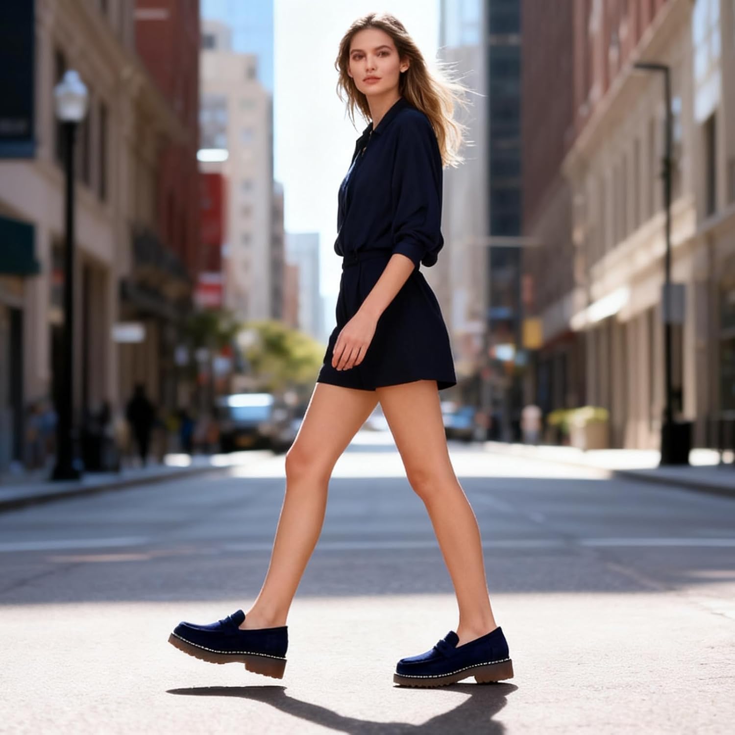 Women's Chunky Loafers, Platform Comfortable Slip-On Dressy Fashion Driving Moccasins Women - Image 8