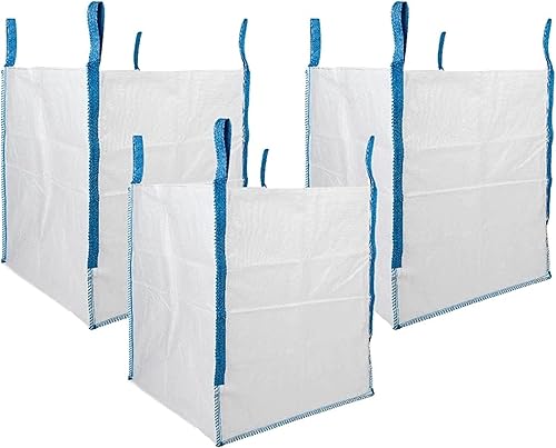 DURASACK Heavy Duty Builder's Bag - Bolsas de basura de polipropileno tejido blanco de 200 galones para demostración y construcción, soporta hasta
