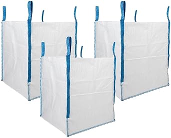 DURASACK Heavy Duty Builders Bulk Bags 200 Gallon, Open Top, Pack of 3