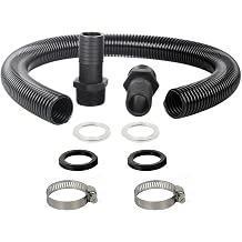 water Connector Pipe Link Kit for Downpipe, 38mm Rain Barrel Connecting Kit for Joining Tanks Together - 1M Flexible Hose & Fittings