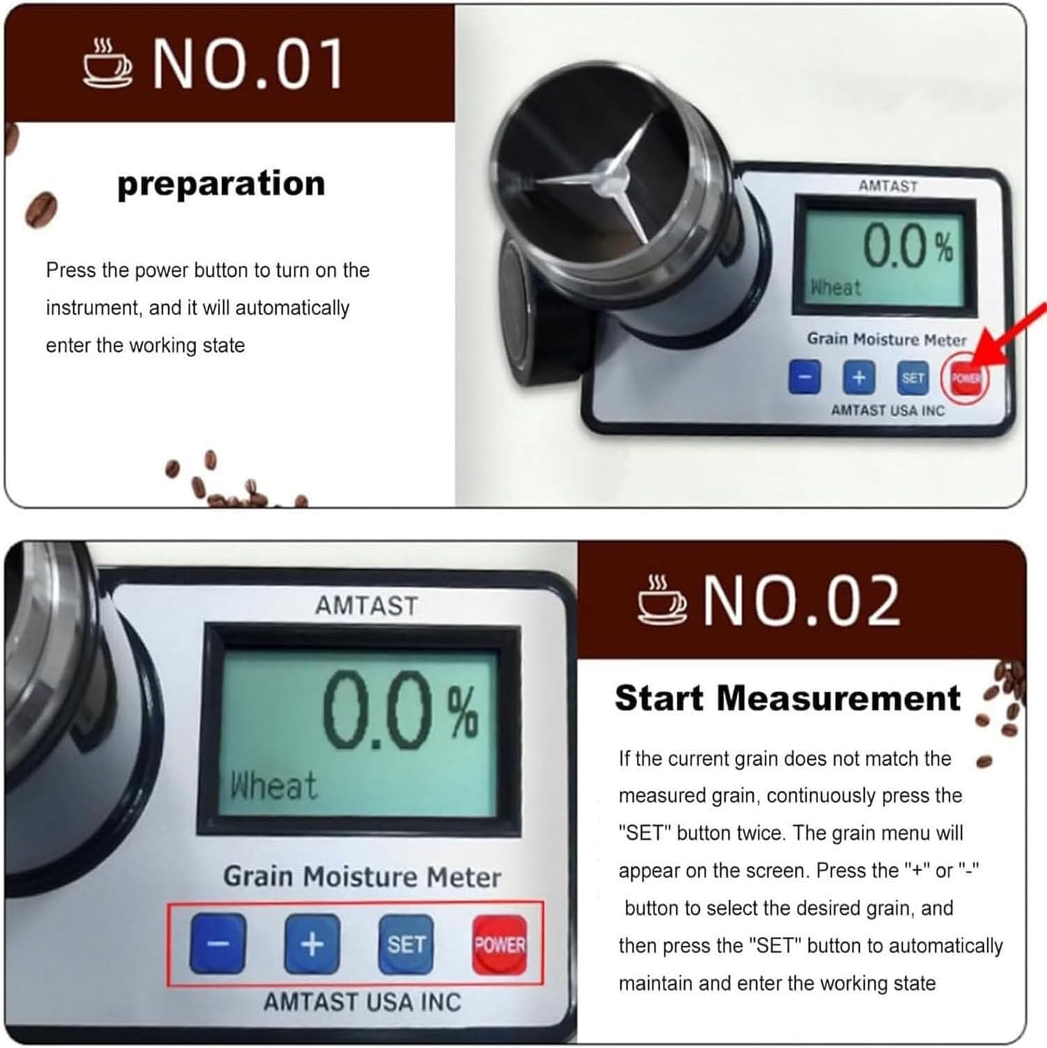 Grain Moisture Tester Non-invasive Meter Scanner,3-40% Measuring Range,for Coffee,Rice,Wheat 19 Kinds Grains Testing