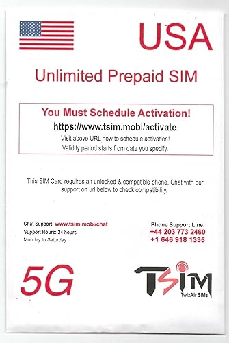 Tarjeta SIM prepagada de EE. UU. Llamadastexto entrantes y salientes ilimitadas Subsidio de datos 5G de ultra alta velocidad.
