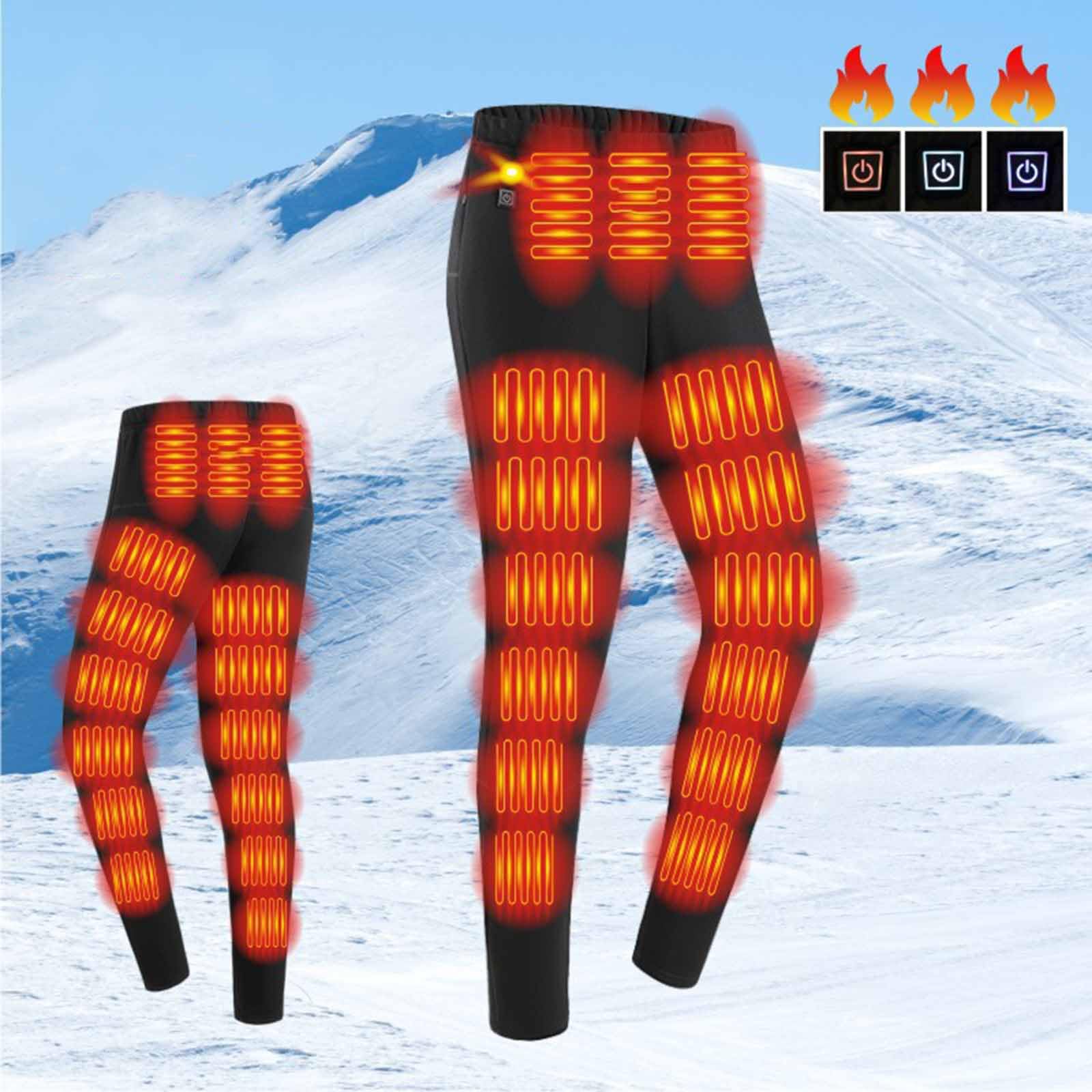 2025 Beheizbare Hose für Herren, Beheizte Hose mit 30 Heizzonen, Schnelles Aufheizen Beheizbare Hosen USB Elektrische Heizhose Waschbarer Unterteil Thermounterwäsche für Outdoor Skifahren, Radfahren