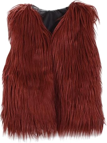 Girls Faux-Fur Jacket Coat Winter Thick Warm Fashion Cool Vest Clothes 3-10 Years
