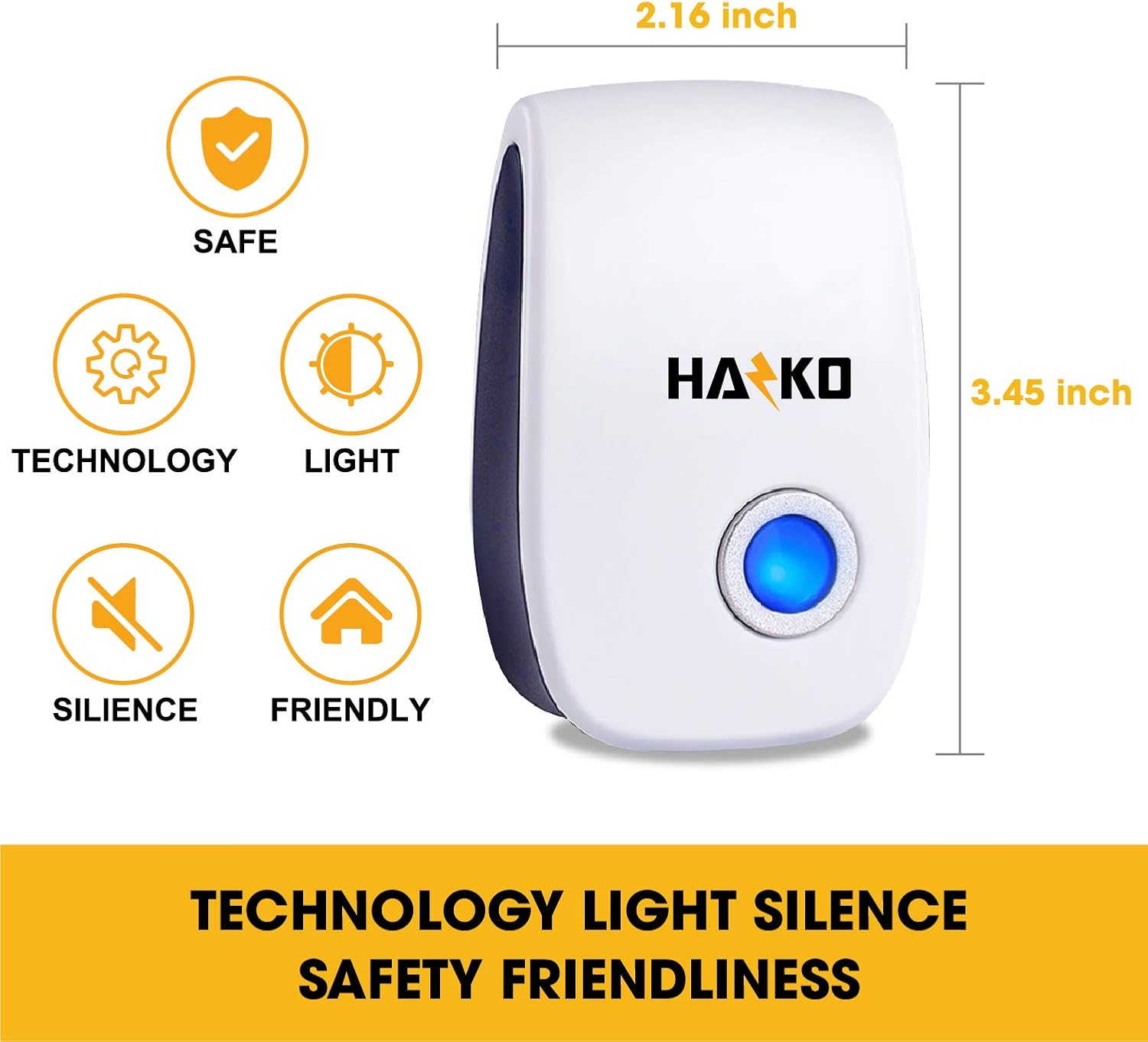 HAZKO Ultrasonic Pest Repeller - Effective Mouse Repellent - Effective Mice Repellent Plug in - 6 Packs Insect Repellent for Rodents and Insects : Patio, Lawn & Garden