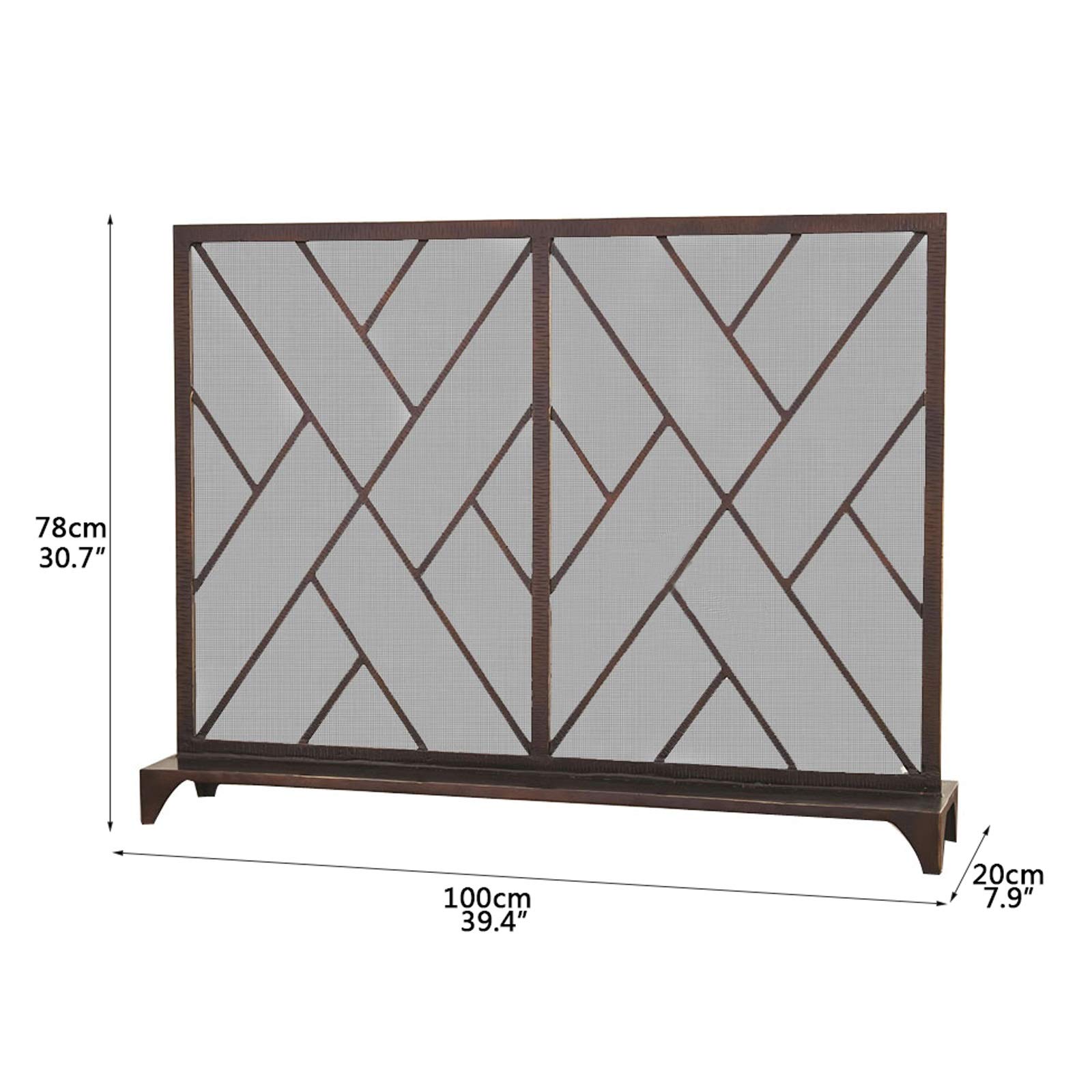 Schermi per Caminetti di Guardia Rustico indossato finitura maglia camino schermo Schermo da fuoco porte da fuoco in ferro battuto Fire Place GATE SCREENS INDOOR Guardia Plat Guardia D'uso domestico,