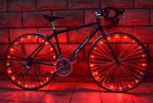 Wheelight 20 luces LED superbrillantes para bicicletas para radios y marcos en cinco colores (rojo)