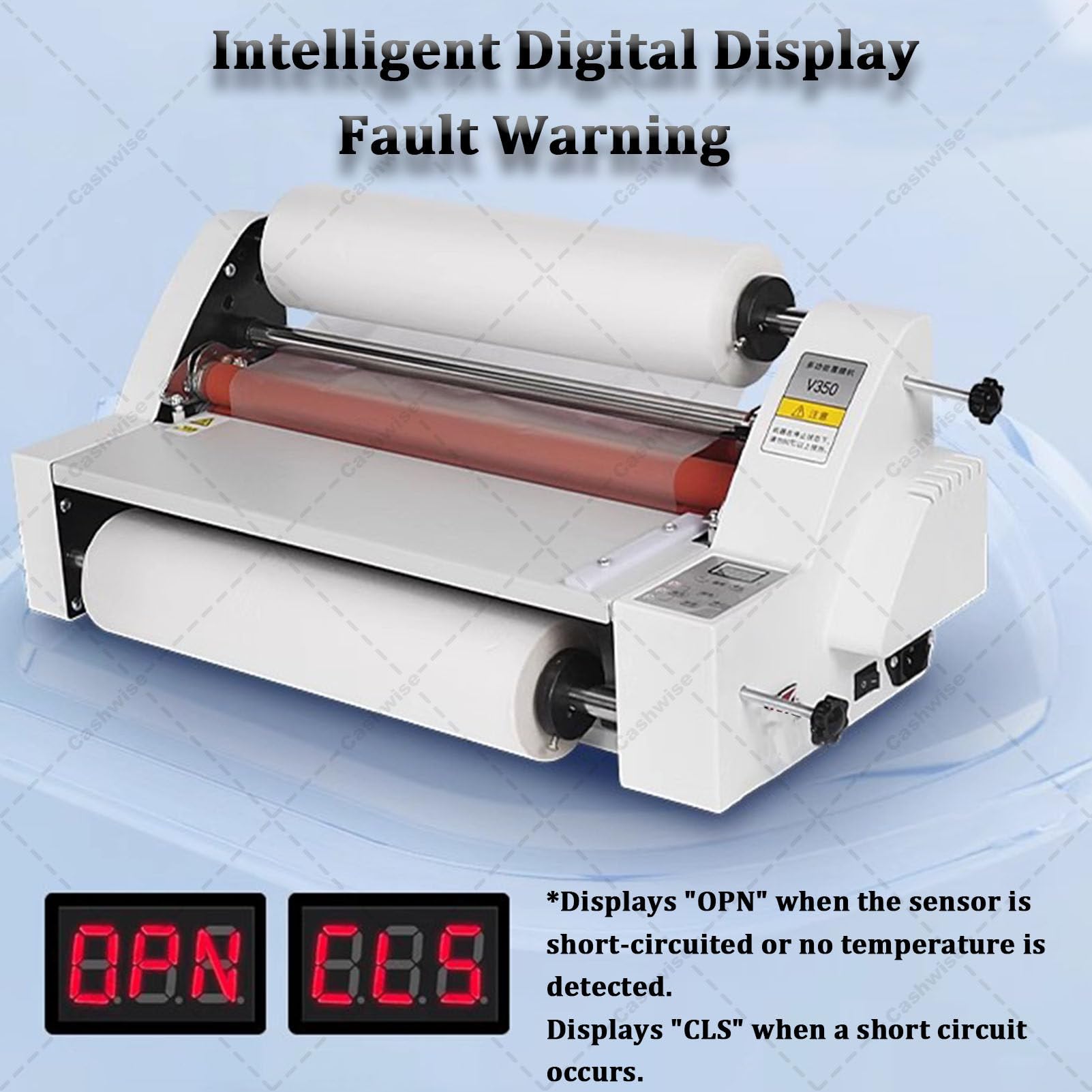 Laminator, laminator rolkowy na gorąco i na zimno, czterorolkowa maszyna do laminowania termicznego, do jedno- i dwustronnego papieru A3/A4, do papieru, tektury, forniru, folii PCV 335mm