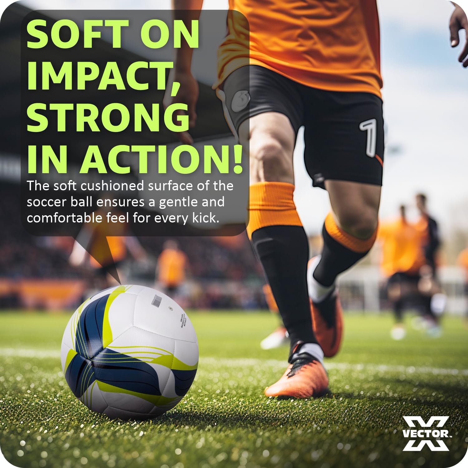 Vector X Thrifty Textured TPU Machine Stitched Football/Suitable for Soft & Wet Ground, Hard Ground with Grass & Artifical Turf, Training Match Ball, Size: 5 (Pack of 1) White-Green 3