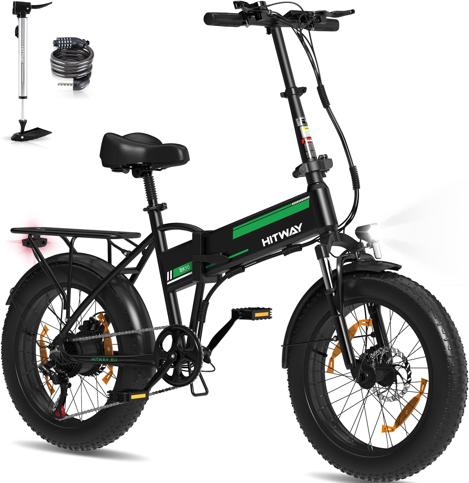 HITWAY 20X4.0 Electric Bike, Off-Road e bike with Upgrade 48V 13Ah Battery up to 55-120KM, 250W Motor, 7-Speed foldable electric bicycle, Premium Aluminum Frame BK10SP