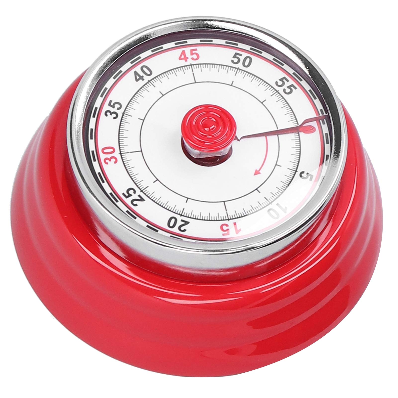 Retro budzik kuchenny, mechaniczny cyfrowy minutnik kuchenny, mocowany magnetycznie do lodówki, analogowy budzik krótkoterminowy do kuchni, gotowania, pieczenia, sportu, biura, menedżera czasu(Rot)