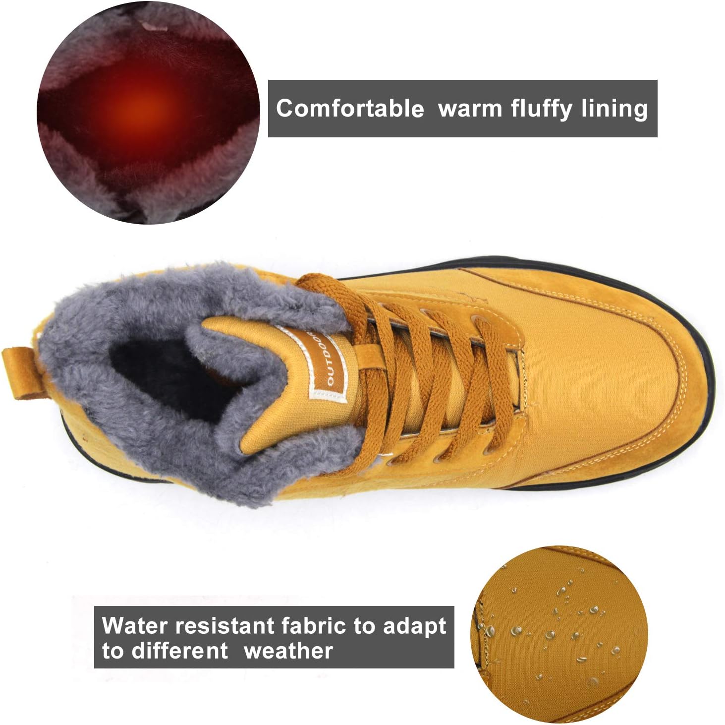 BomKinta Women's Snow Boots Keep Warm Anti-Slip Soft Sole Warm Fur Lined Winter Ankle Booties