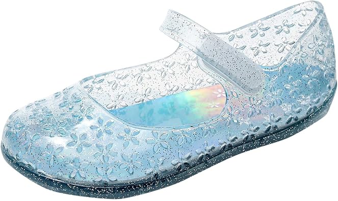 Jelly Sandals for Girls Soft Rubber Sole Closed Toe Beach Flat Non Slip Princess Sandals