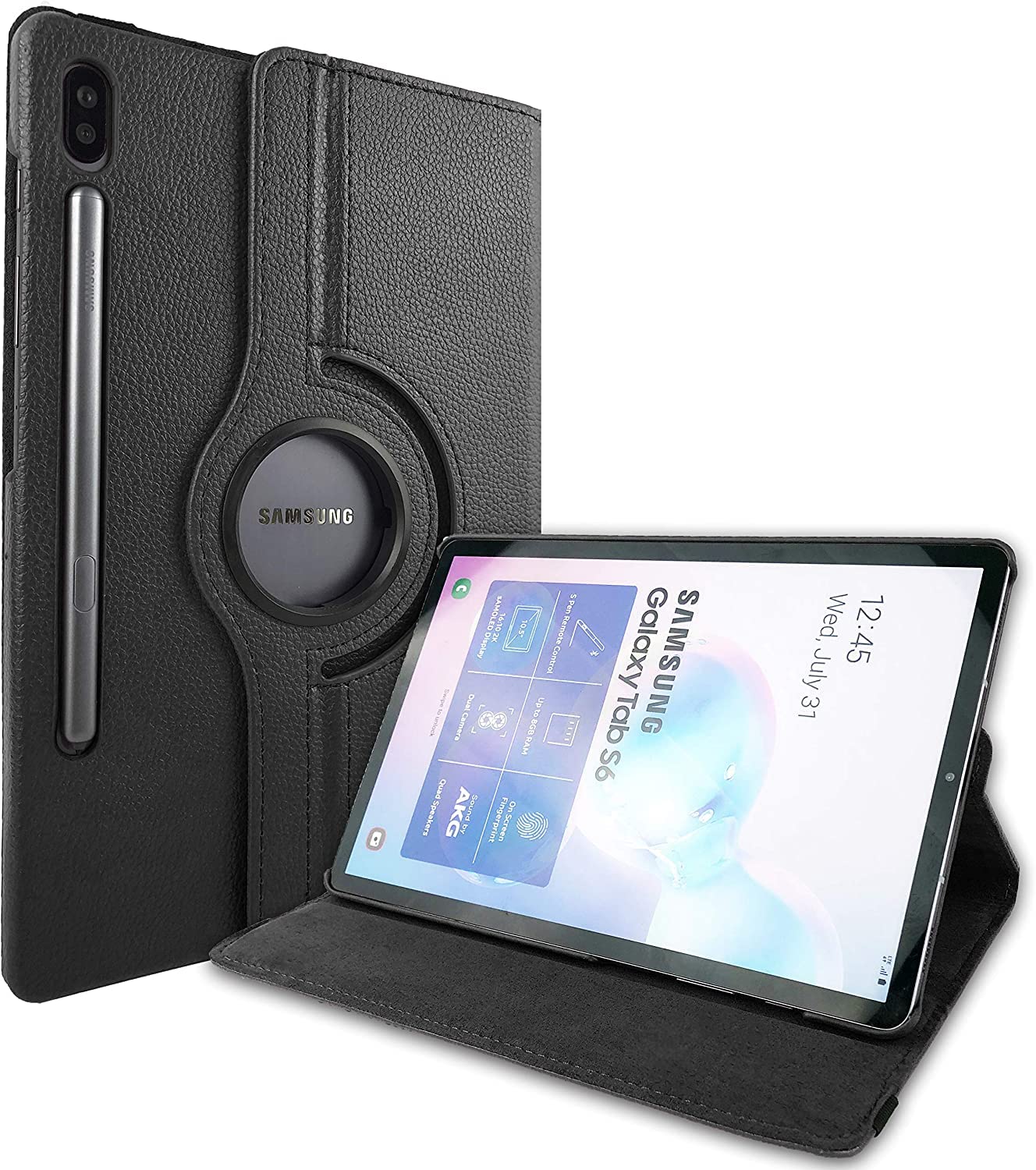MOBISTAR Case for Samsung Galaxy Tab S6 10.5 Inch SM-T860 / T865 / T867 2019 Tablet - 360° Rotating Leather Folio Case Slim Stand Protective Cover with Auto Wake/Sleep (Black)
