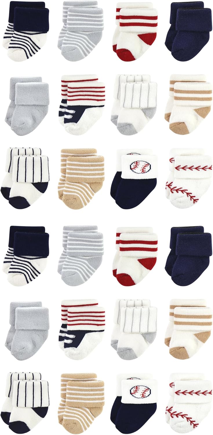 Little Treasure Unisex Baby Baby Cotton Rich Terry Socks 24-Pack
