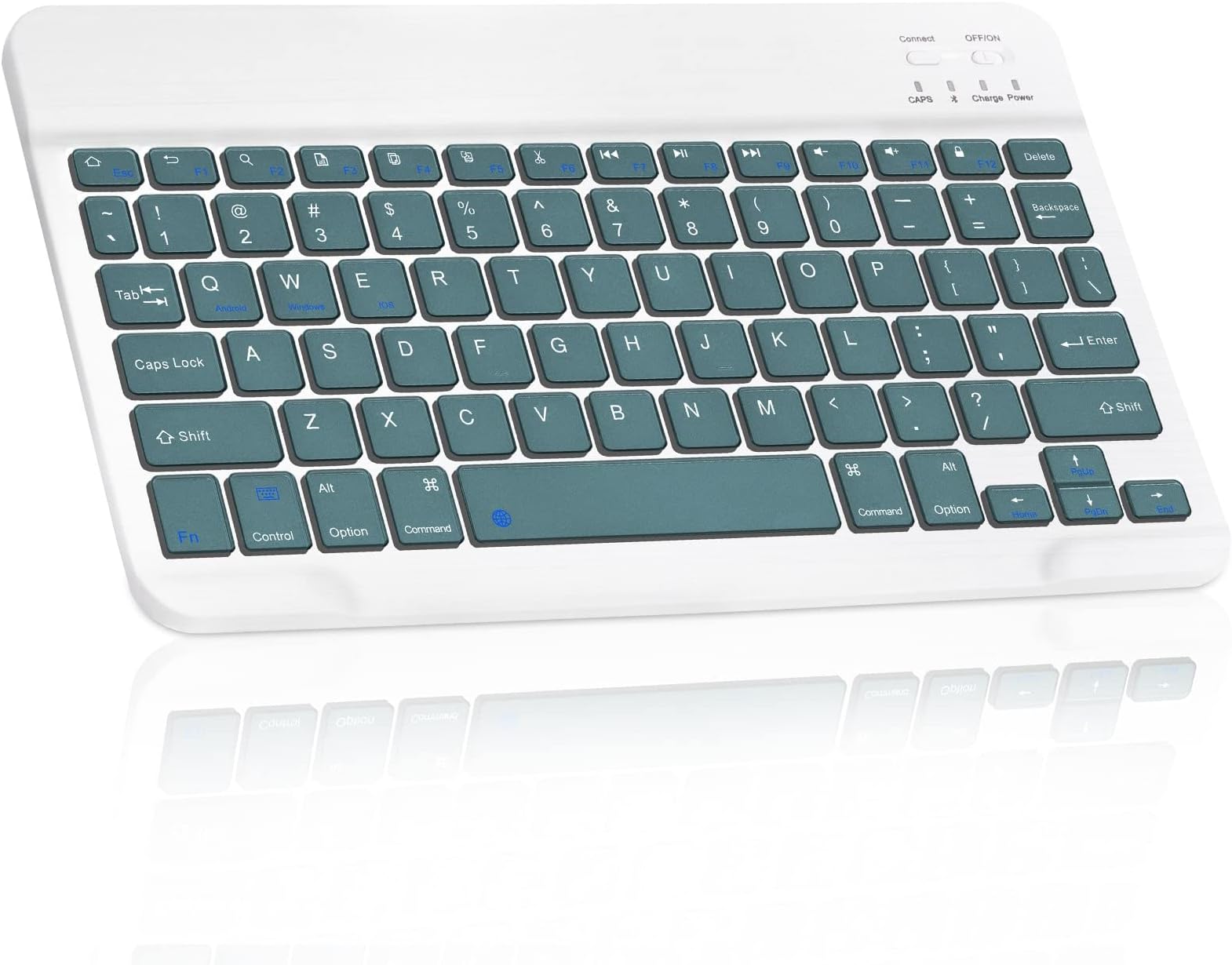 Ultra-Slim Bluetooth Rechargeable Keyboard for ‎Soulaca ‎WL270FS-M and All Bluetooth Enabled iPads, iPhones, Android Tablets, Smartphones, Windows pc -Pine Green