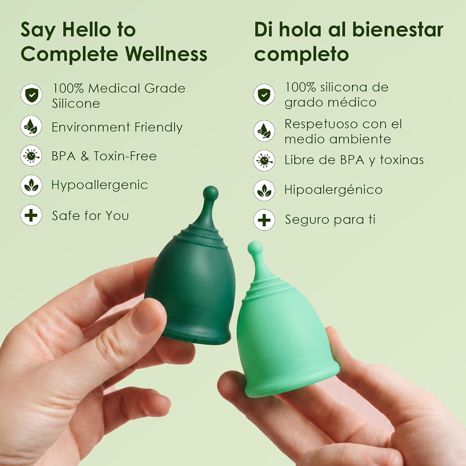 SHORDY Menstrual Cups Set for Beginners to Postpartum Light & Heavy Flow image 3
