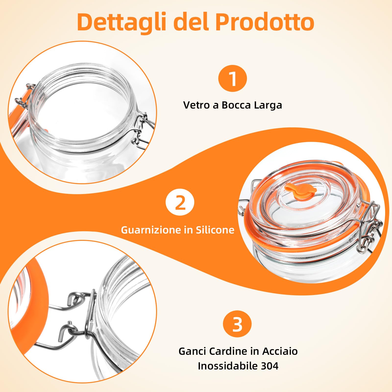 Kit di 2 Barattoli per Fermentazione da 1,5L con Pesi in Vetro - Contenitore per Kimchi, Crauti, Kombucha & Verdure Sottaceto - Include 2 Barattoli e 2 Pesi