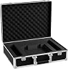 17 Inch Hard Shell Carrying Case, Aluminum Alloy Sturdy Build, Customizable Pre-Diced Foam, Suitable for Wireless Mic System Storage & Camera Gear Transportation, Black