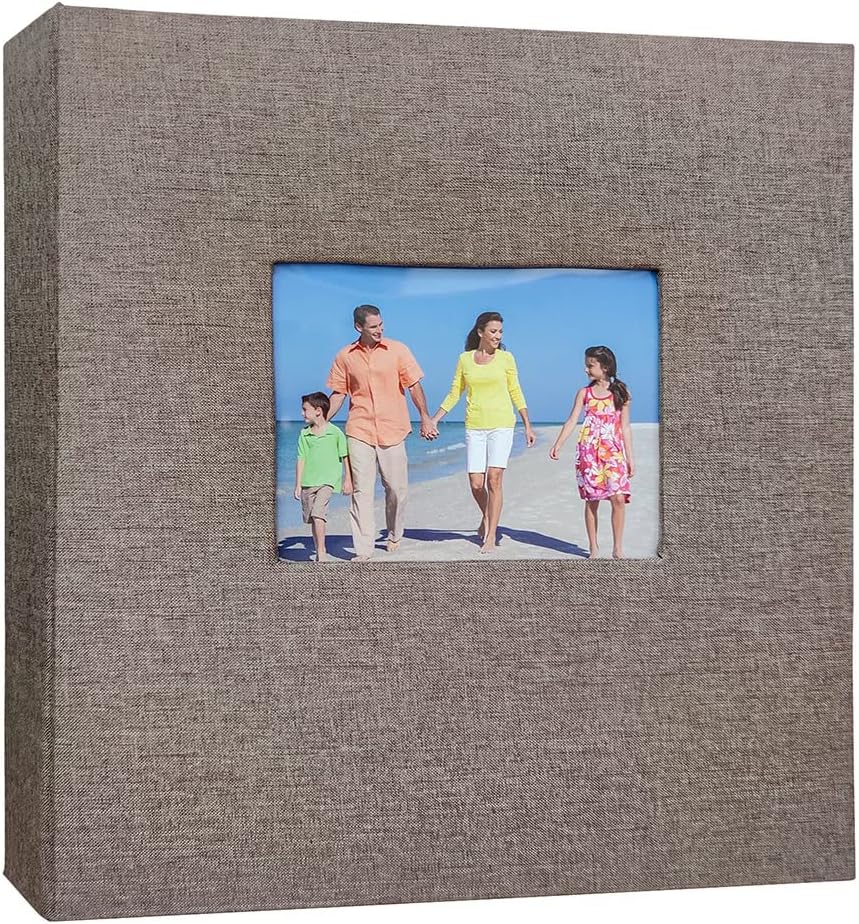 THE WHITE SHOP Photo Album 6inch 600 Pockets, Extra Large Capacity Linen Cover Picture Albums Holds 600 Horizontal and Vertical Photos Grey