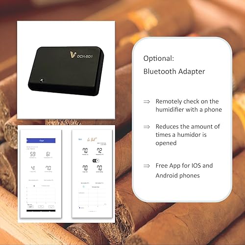 Miniatura 7 de Le Veil iCigar Digital Cigar Pro Humidificador Sistema para Humidor Gabinete (Humidificador Dual+BT+Sensor Ext)