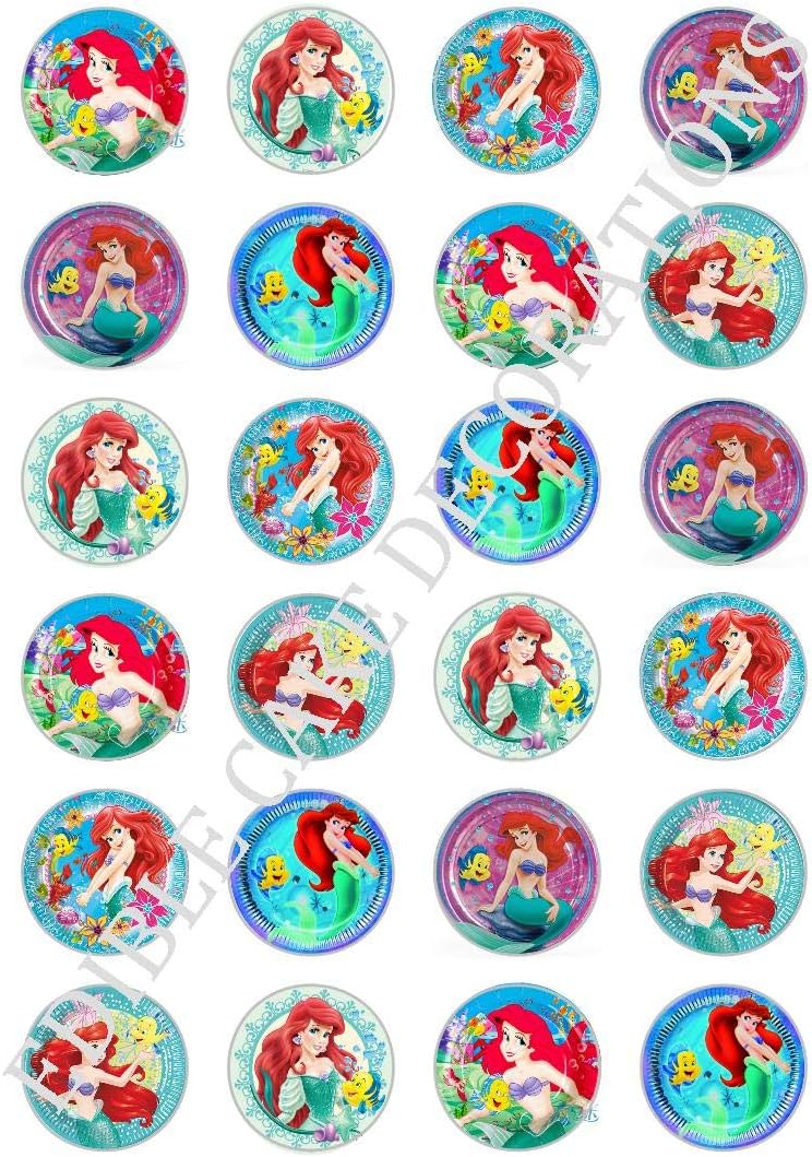 24 x Edible Rice Wafer Paper Cupcake Toppers Kids Party Celebrations Birthday