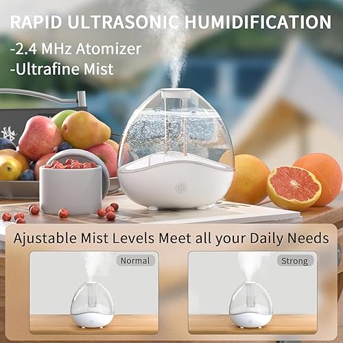 Miniatura 4 de Humidificador ultrasónico de niebla fría, humidificadores de aire silenciosos para dormitorio, humidificadores de escritorio, difusor de aceite