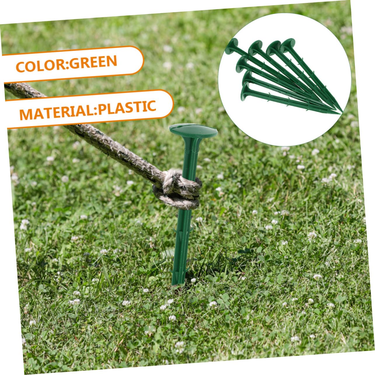 Picchetti di Plastica per Esterni 20 Cm, Set da 150 Pezzi, Chiodi da Terra per Giardinaggio e Coperture per Piante, Resistenti e Flessibili per Fissaggio Teli Anti-Erba e Reti da Giardino