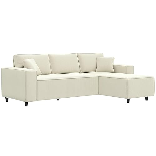 HOMCOM 95" Sectional Sofa with Reversible Chaise Lounge, L-Shaped Corner