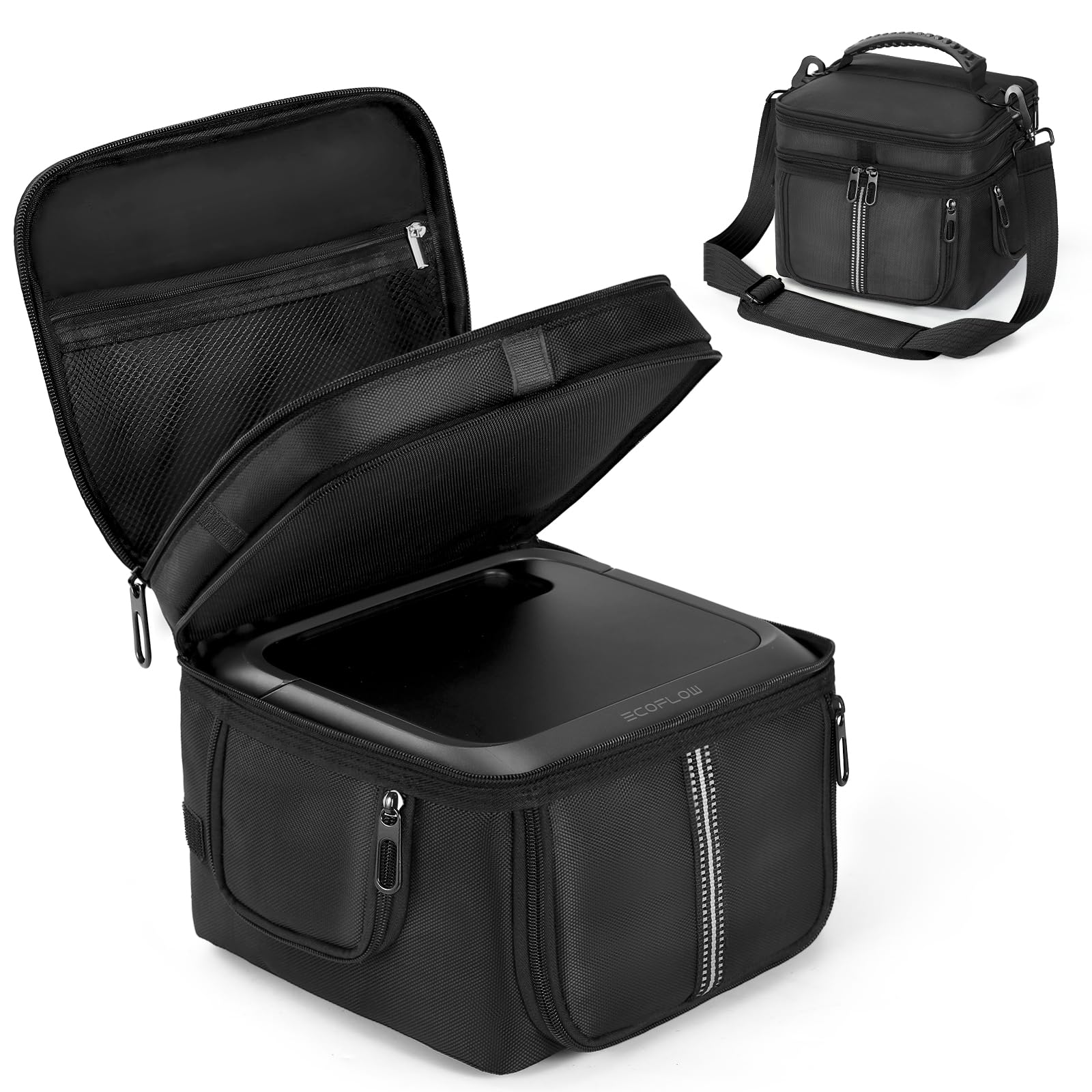 Funda de Transporte para Central eléctrica Compatible con ECOFLOW River 3 Plus, Bolsa de Almacenamiento de Viaje para generador, Cable de Carga y Accesorios, con Acceso rápido y Ventanas con